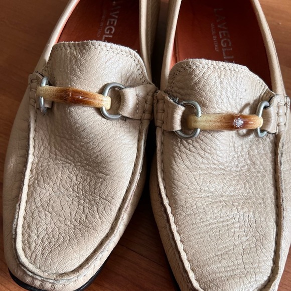 The Lords Club - Laveglia Bamboo Accent Driving Loafers Tan Leather Size 7.5 - Picture 1 of 13